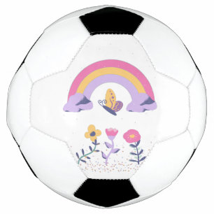 Bola De Futebol Flores de Nuvens da Borboleta-Arco-Íris