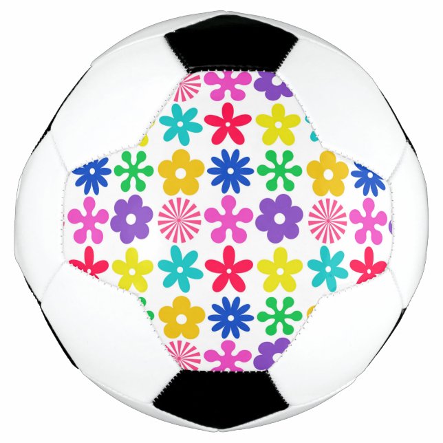 BOLA DE FUTEBOL FLORES DE RETRO GROOVY (Frente)