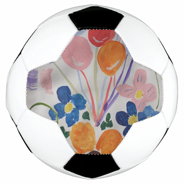 Bola De Futebol Flores e Balões (Frente)