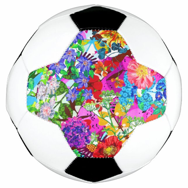 Bola De Futebol Flores mágicas coloridas fofas (Frente)