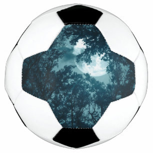 Bola De Futebol Floresta Noturna Encantadora com Lua Cheia