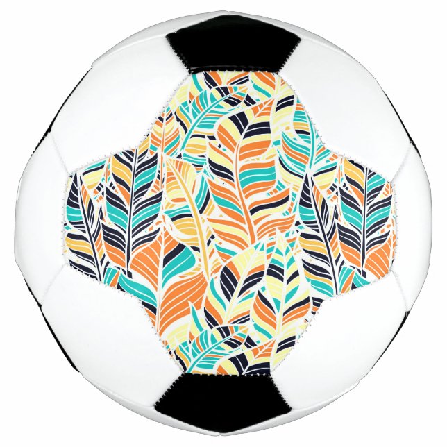 Bola De Futebol Folha de vassoura branca e colorida (Frente)