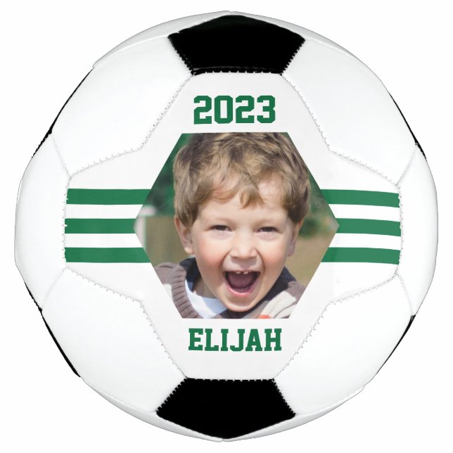 Bola De Futebol Foto Personalizada Keepsasasaem Greve Verde (Frente)