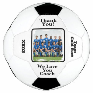 Bola De Futebol Foto personalizada preto e branco de treinador de