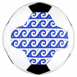 Bola De Futebol Frete Grego, Padrão de Onda Mediterrânica, Azul