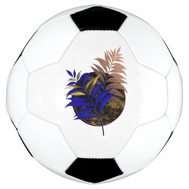 Bola De Futebol Frio azul no círculo preto (Frente)