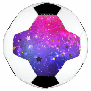 Bola De Futebol Fundo Azul Cor-de-rosa brilhante