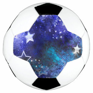 Bola De Futebol Fundo de Espaço com Estrelas