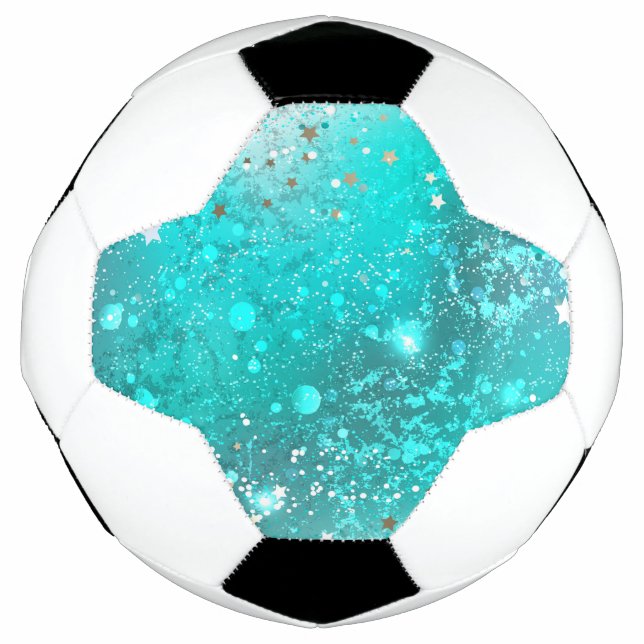 Bola De Futebol Fundo do Mint Turquoise Foil (Frente)