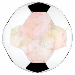 Bola De Futebol Fundo Floral Cor-de-Água Rosa