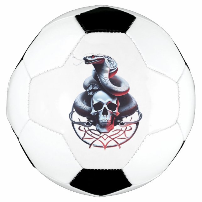 Bola De Futebol Futebol com Cobra e Design de crânio (Frente)
