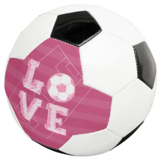 Bola De Futebol Futebol de Amor Rosa Escrito