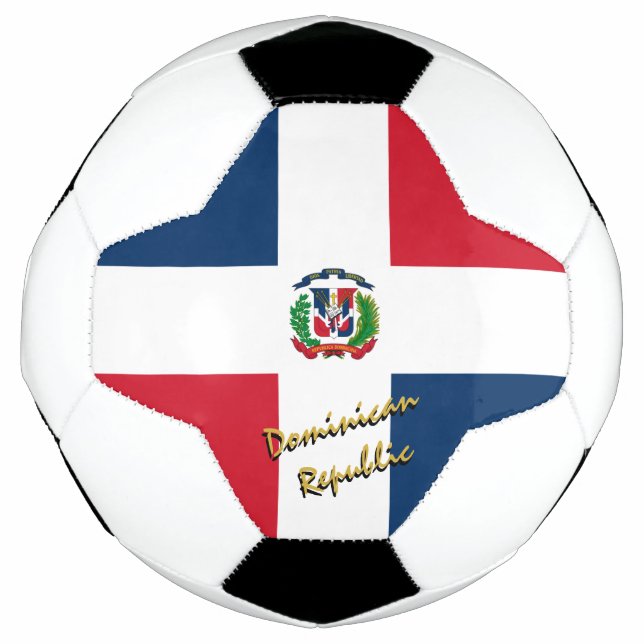 Bola De Futebol Futebol e bandeira da República Dominicana / Espor (Frente)