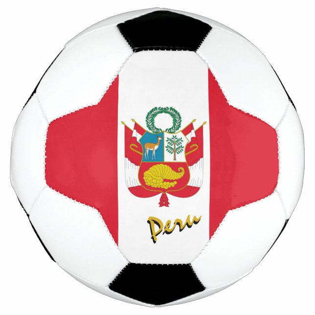 Bola De Futebol Futebol e bandeira peruana no Peru (Frente)