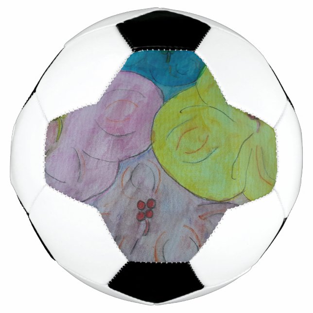 Bola De Futebol Futebol Floral de abstrato Summer (Frente)