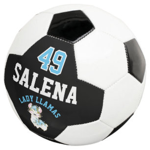 Bola De Futebol Futebol  Llama  - Azul, Preto e Branco 
