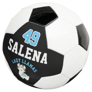 Bola De Futebol Futebol Llama - Azul, Preto e Branco