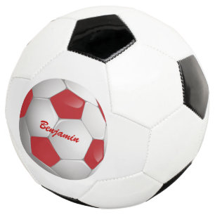 Bola De Futebol Futebol personalizável - bola vermelha e branca
