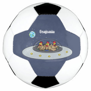 Bola De Futebol Galinhas engraçadas na ilustração de desenhos a