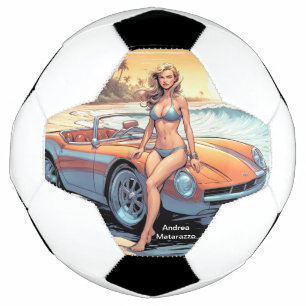 Bola De Futebol Garota com carro esportivo