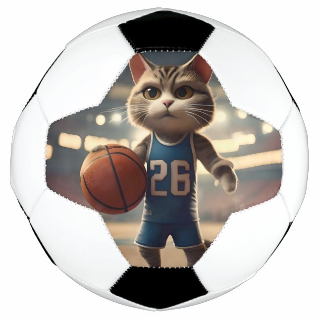 Bola De Futebol Gato de basquete, (Frente)