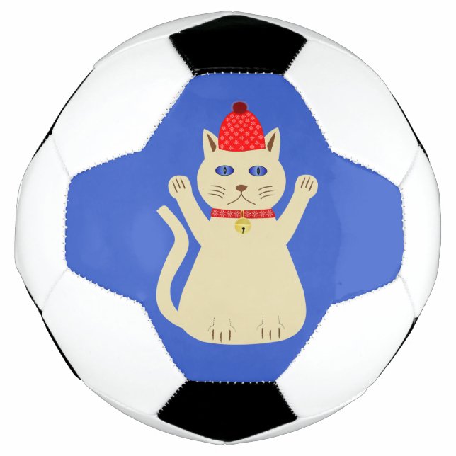 Bola De Futebol Gato de Natal bonito (Frente)