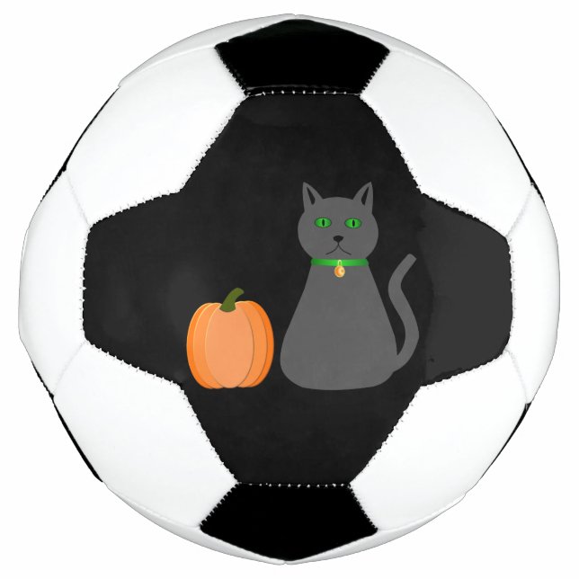 Bola De Futebol Gato e Abóbora do Halloween (Frente)