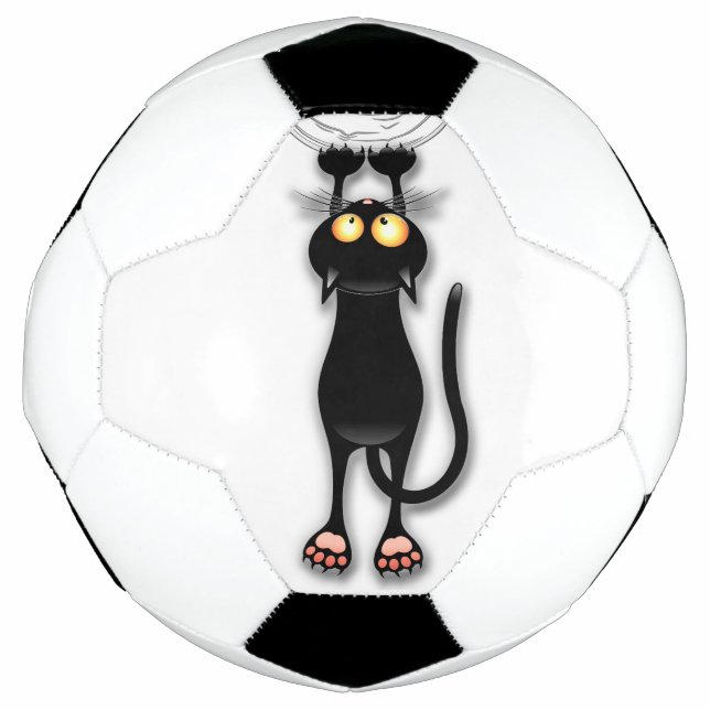 Bola De Futebol Gato engraçado Personagem Coçando Tecido (Frente)