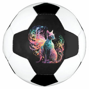 Bola De Futebol Gato Holográfico Espectral: Um Prismo de Elegância