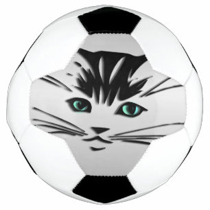 Bola De Futebol Gato Olhado Verde