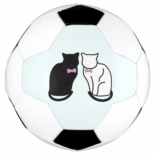 Bola De Futebol Gato Preto e Branco (Frente)