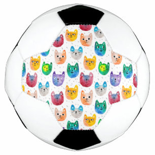 Bola De Futebol Gatos com aquarelas e amigos