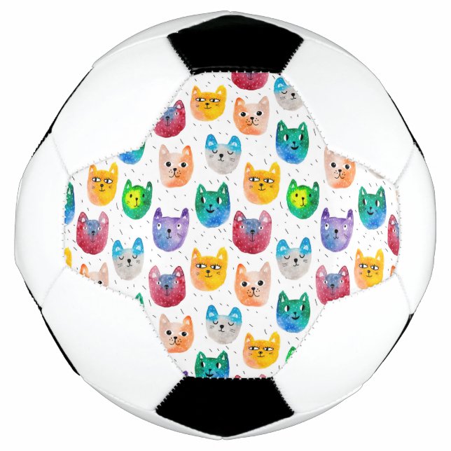 Bola De Futebol Gatos com aquarelas e amigos (Frente)