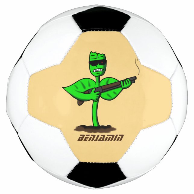Bola De Futebol Germinador cyborg planta engraçada desenho animado (Frente)