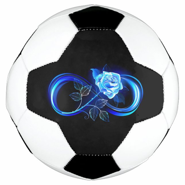 Bola De Futebol Glowing infinity with blue rose (Frente)