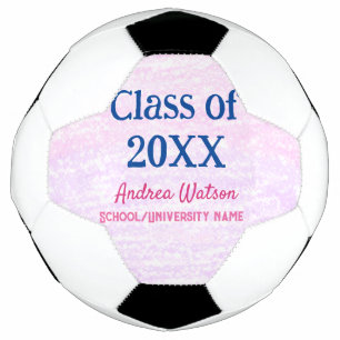 Bola De Futebol Graduação brilho rosa roxo turma de adicionar nome