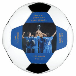 Bola De Futebol Graduação de Foto do Mais velho Azul Personalizado