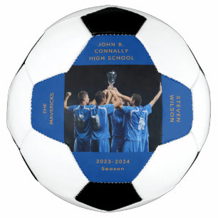 Bola De Futebol Graduação de Foto do Mais velho Azul Personalizado