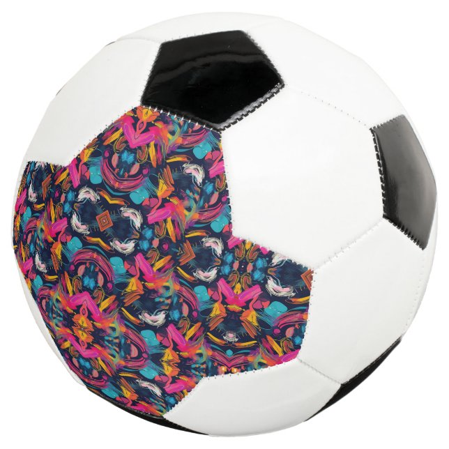 Bola De Futebol Grafite Caótico Vibrante (Três quartos)