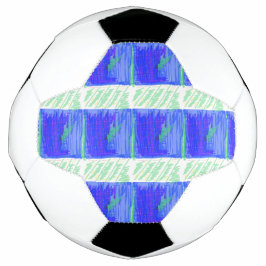 Bola De Futebol Grassy Field Blue Green Soccer Ball