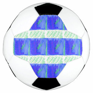 Bola De Futebol Grassy Field Blue Green Soccer Ball