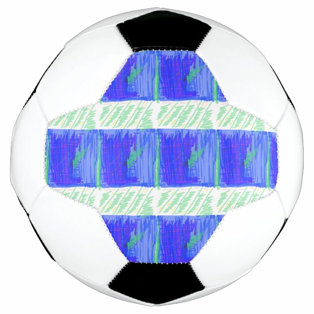 Bola De Futebol Grassy Field Blue Green Soccer Ball (Frente)