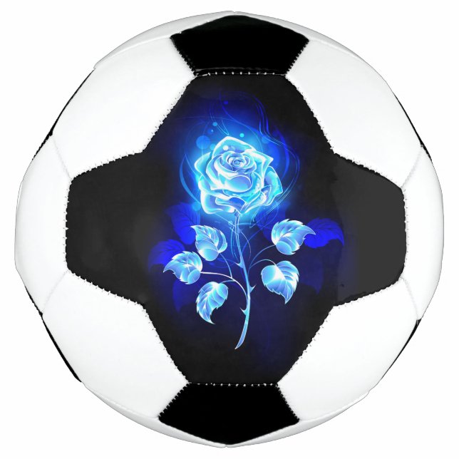 Bola De Futebol Gravação de Rosa Azul (Frente)