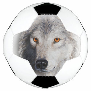 Bola De Futebol Gray Timber Wolf Face