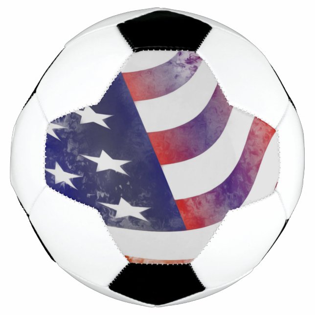 Bola De Futebol Grunge American Flag (Frente)