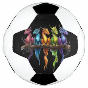 Bola De Futebol Grupo Arco-íris de Dragões Bebês em Preto