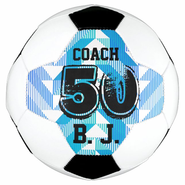 Bola De Futebol Guarda Personalizada Blue Stripes (Frente)