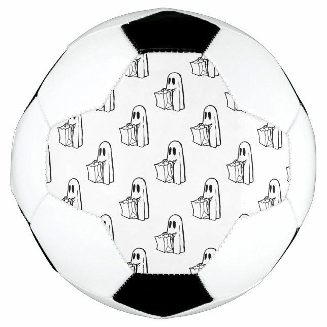 Bola De Futebol Halloween, Branco Fantasma, Truque Ou Tratar, Boo (Frente)
