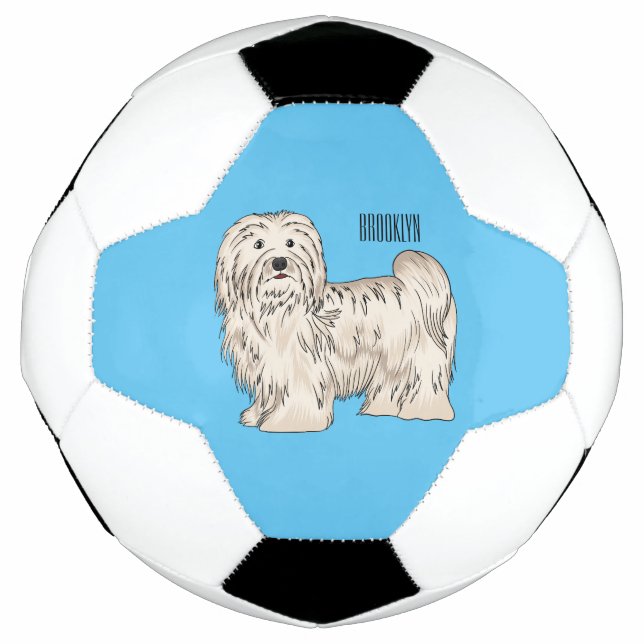 Bola De Futebol Havanese dog cartoon illustration (Frente)