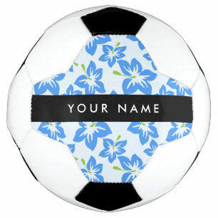 Bola De Futebol Hibisco Azul, Flores Azuis, Seu Nome